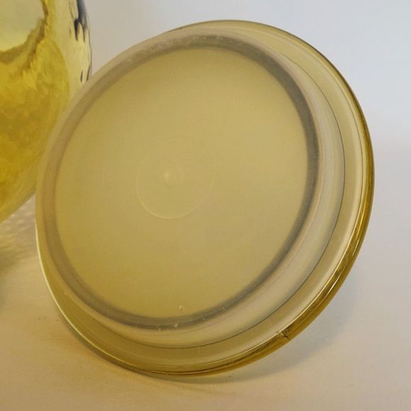 Vintage Pebble Glass Apothecary Glass Jar Container 9" Yellow Amber. - Picture 7 of 10